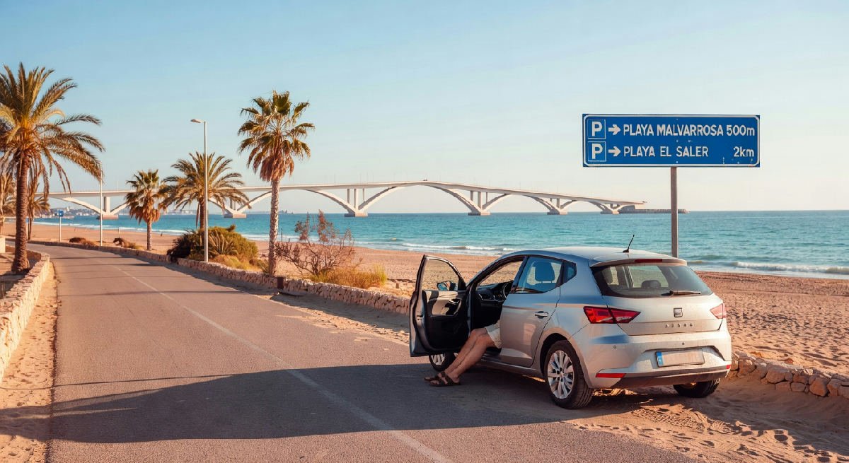 Waar parkeren bij populaire stranden in Valencia